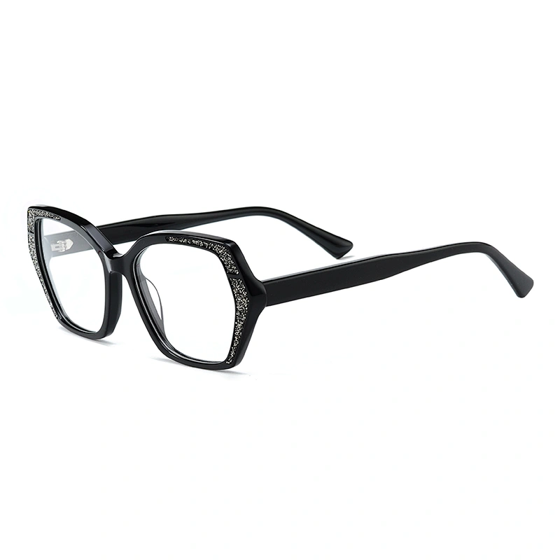 Montures de lunettes en acétate pour femmes avec décoration en diamant